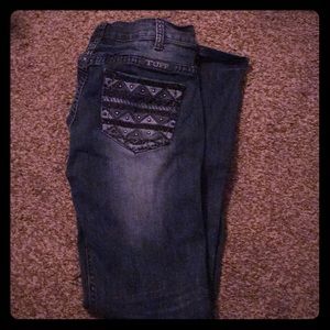 Cowgirl Tuff Slate cute black stitching on pockets